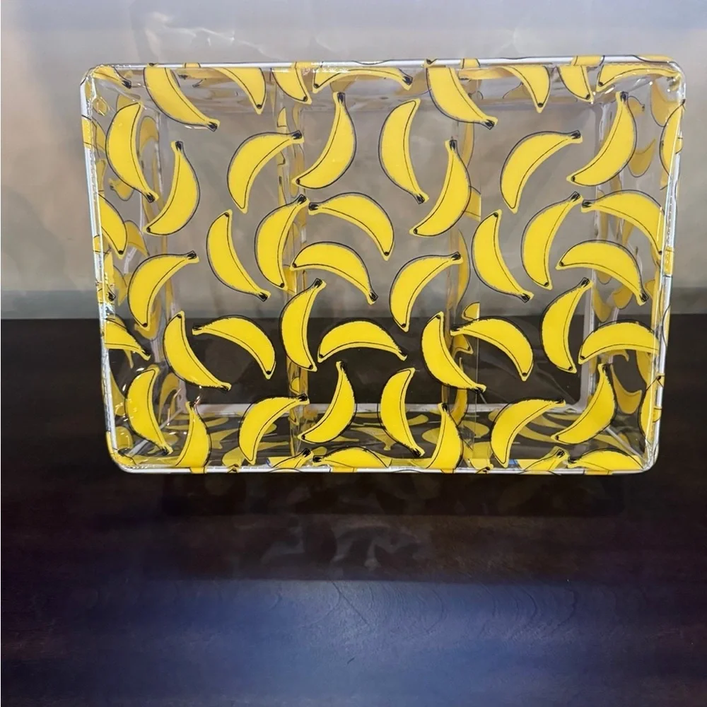 TAYLOR MADISON LG YELLOW “GO BANANAS” PRINT VINYL BATHROOM STORAGE